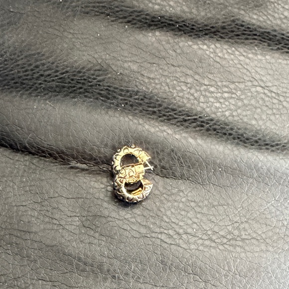 Coach Gold and Black Patterned Earrings - Picture 2 of 3